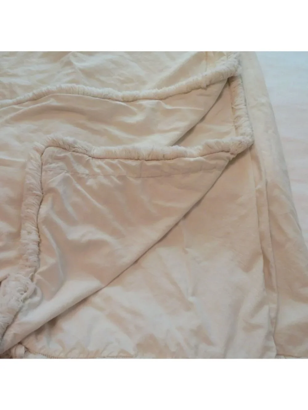 Vintage Full/Queen Cotton Duvet Cover Chenille Fringe Detail Zip 90
